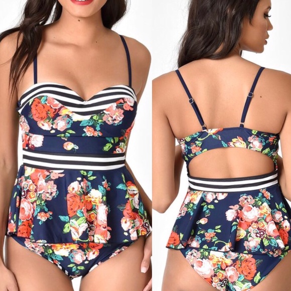 ⚡️🇺🇸🆕☘️3X🏆HP floral peplum bikini set - Picture 3 of 5